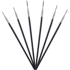 Fine Tip Miniature Paint Brush Set for Detail Painting 6 Piece