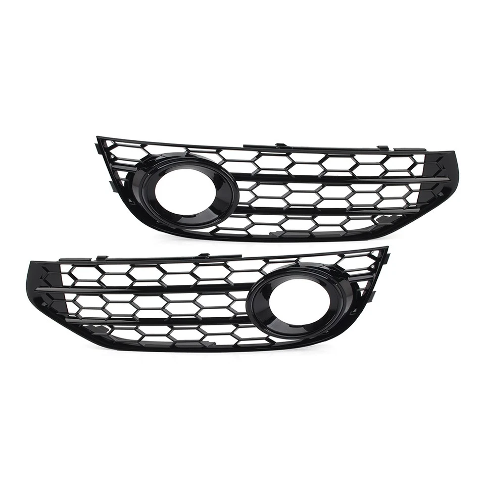1 Pair Front Bumper Mesh Fog Light Grille Cover For Audi A4 Allroad 2010-2016 - Image 3 of 4