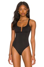 NWT NEW Good American Black Scuba U Neck Corset Bodysuit Women  s Size 3 M/L