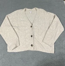 Women's Stitched Sweater Cardigan - Auden Cream XXL