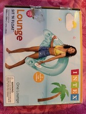 Intex Adult Lounge Sit 'N Float Pool Lounge Chair With Cup Holder 58" 39" 58859