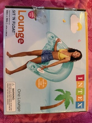 Intex Adult Lounge Sit 'N Float Pool Lounge Chair With Cup Holder 58''×39'' 58859