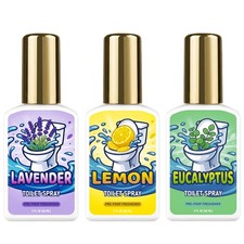 Toilet Spray Odor Eliminator, Lemon Lavender Eucalyptus, 3 Pack 6 Fl Oz