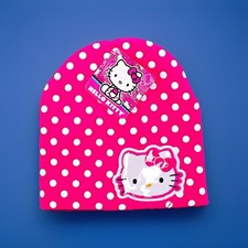 Sanrio Hello Kitty Beanie Hat Pink Polka Dot Kitty Cat Girls Winter Warm Gifts