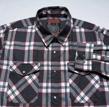 Dixxon Flannel Co Shirt Mens 2XL The Chains Long Sleeve Pearl Snap Plaid Button