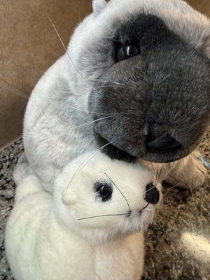 Discovery Channel Vintage 1999 22''  Seal & Pup Realistic Stuff Animal Plush F 