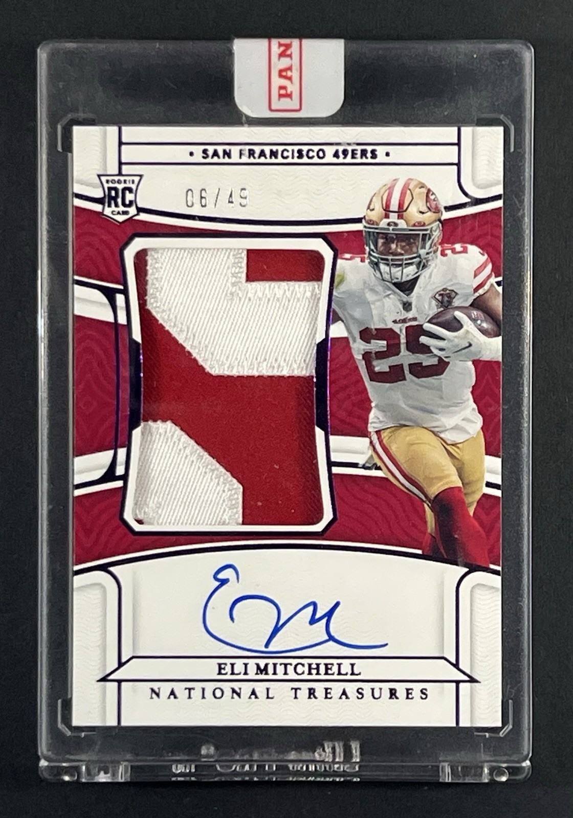 2021 Panini National Treasures - Eli Mitchell /49 Rookie Patch Auto Purple #204