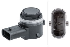 HELLA Sensor, parking distance control - angled - 3-pin connector  6PX358141-261