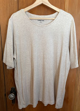 Lands' End women's plus 2X short sleeve cotton top, oatmeal color, rounded neck