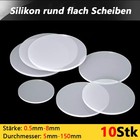 10X Silikon Scheiben rund flach Platte Dichtung Stärke 0,5mm - 8mm Ø 5mm -150mm