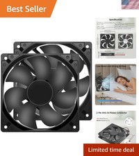 Versatile 12V DC Cooling Fan 2-Pack - Strong 73 CFM Airflow, Silent Operation
