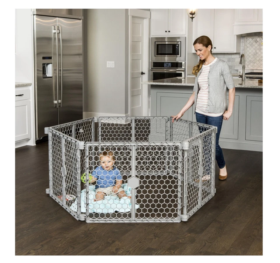 Plastic 192-Inch Super Wide Adjustable Baby Gate and Play Yard, 4-in-1, Bonus... - Image 2 of 4