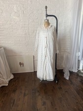 1950 White Lace Peignoir Robe L Vintage Dressing Gown