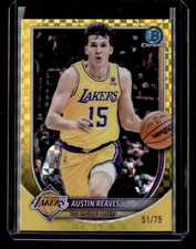 2025 BOWMAN CHROME AUSTIN REAVES YELLOW XFRACTOR /75
