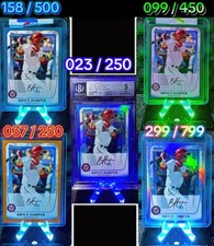 ?⚾️ BRYCE HARPER Rookie Card 2011 1st Bowman Chrome Pro BLUE /250, ORANGE /250. rookie card picture