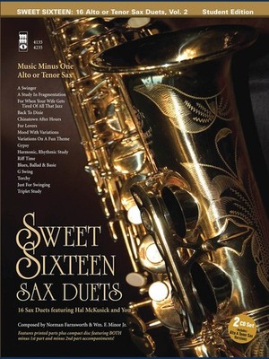 Sweet Sixteen Sax Duets for Alto or Tenor Sax Sheet Music Minus One Book CD