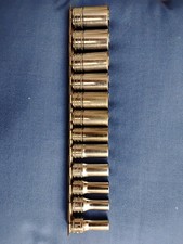 Snap -On Tools 212FSMSY 12 Piece Set Semi Deep Metric Sockets 12 Sockets W/ Rail