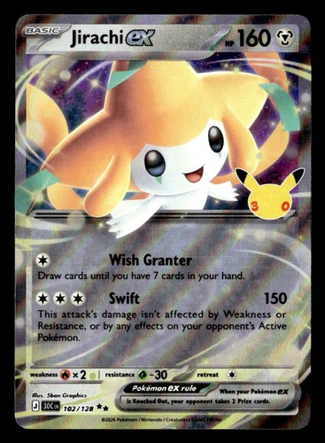 Pokemon Jirachi ex #102/128 tcg Near Mint or Better
