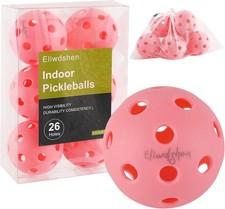 Indoor Pickleball Balls Crack-Resistant 26 Holes 6Pack Made to USAPA