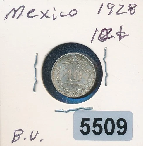 1928 Mexico 10 Centavos Silver — photo from the most recent tracked eBay sale