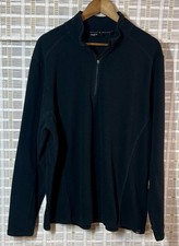 Men  s Swiss Alps Fleece 1/4 Zip Sweater Black Size XL