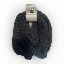 NWT Falls Creek Winter Infinity Scarf Black Knitted Style Warm & Cozy One Size