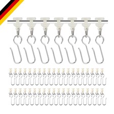 Gardinenhaken Gleiter - 80 Stück aus Metall, weiss für Vorhangschiene