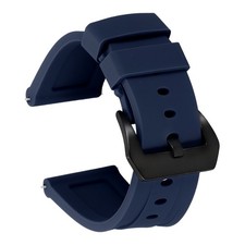 Silicone Watch Bands 26mm Soft Watch Band with Black Buckle, Dark Blue