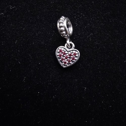 Pandora ALE Sterling Silver and Pink Crystal Heart charm