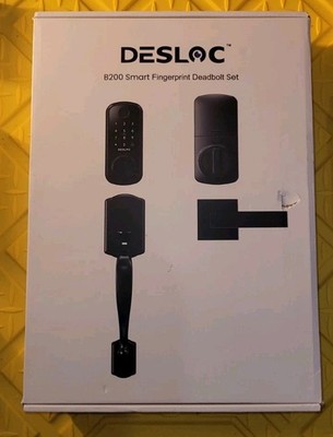 DESLOC B200 Fingerprint Smart Dead Bolt Door Lock w Knob/Handle Pin/Fobs/App/Key