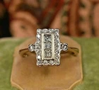 3Ct Vintage Art Deco Style Lab Created Diamond Engagement 14K White Gold FN Ring