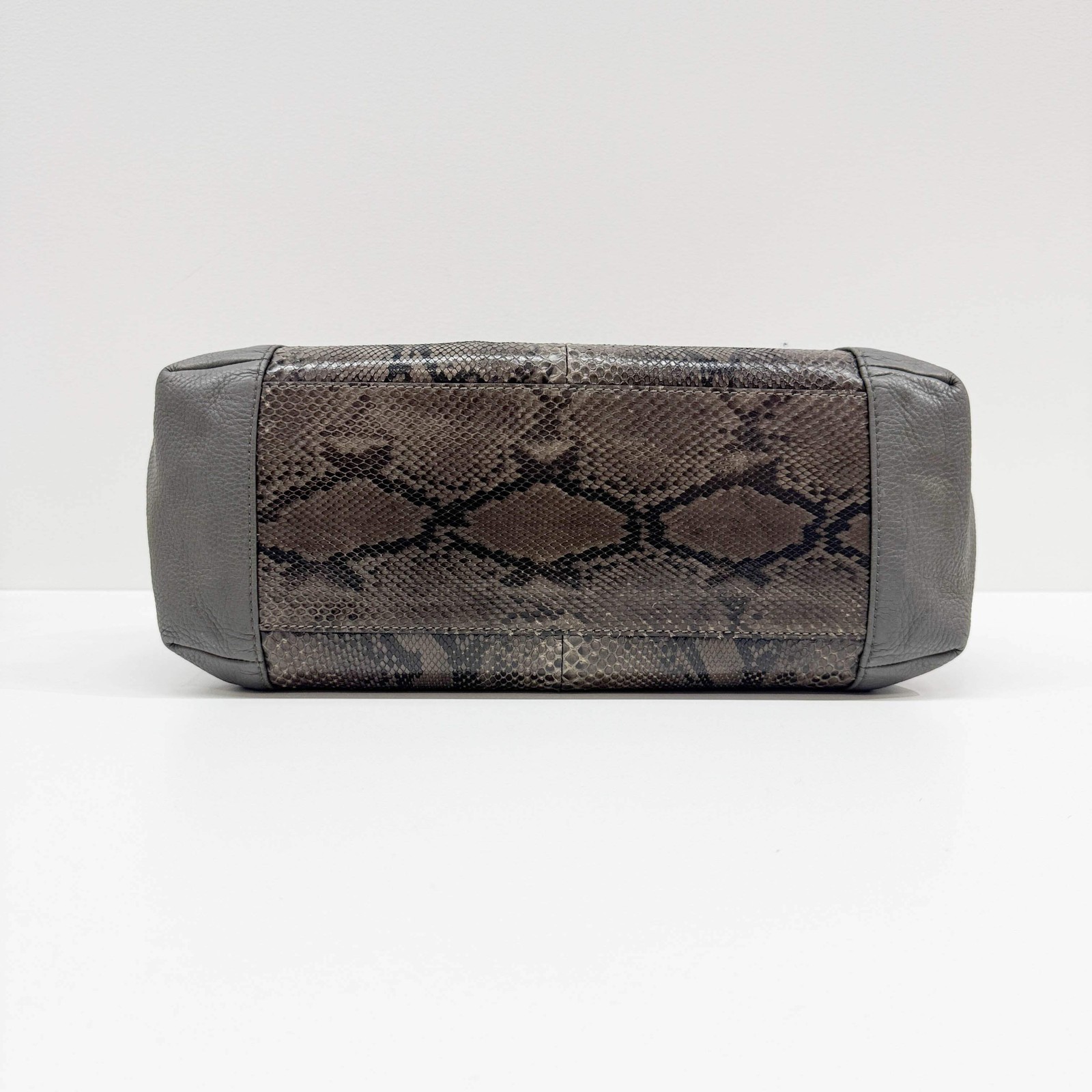 GUCCI Stirrup Brown Python Embossed Leather Shoul… - image 7