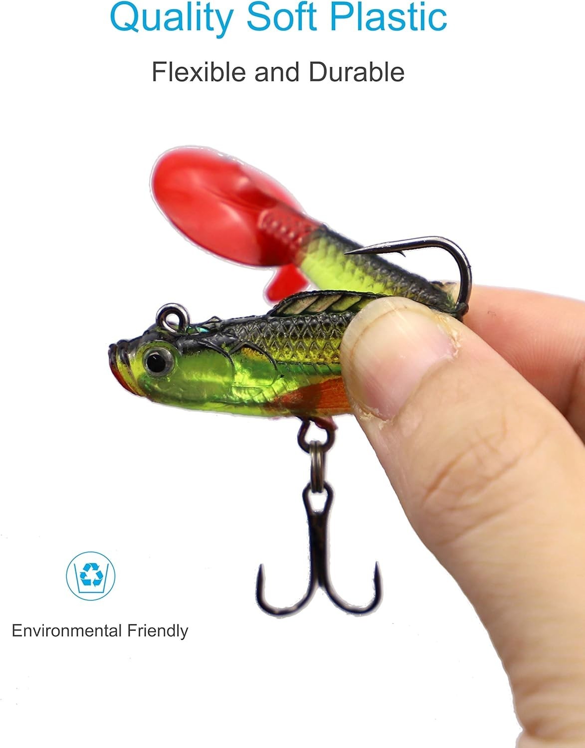 Lures for Bass Fishing - Jig Head Soft Swimbaits in 6 Vivid Colors - 6 Count - Image 4