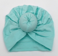 5PC Baby Girl Turban Hats Knot Bow Beanie Set Soft Stretch Cotton Blend Toddler