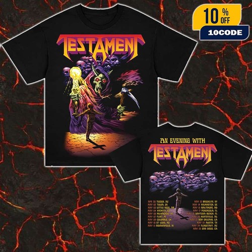 Testament An Evening With 2025 Tour Unisex Double Sides T-Shirt All Size - Picture 1 of 5