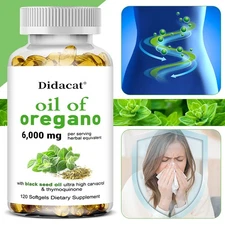 Oregano oil 6000 mg per serving |120 soft capsules dietary supplement