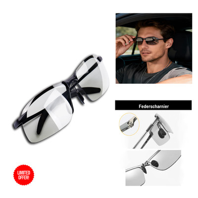 YIMI Herren Sportbrille Polarisiert Photochromatisch Rechteckig Al-Mg