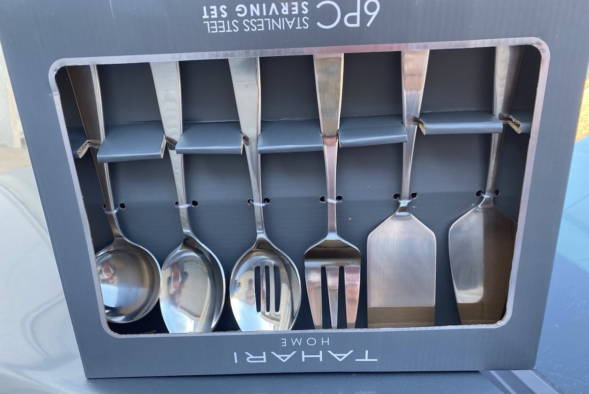   MitraステンレススチールServing Set TAHARI HOME 6 PIECE STAINLESS STEEL SERVING SET | eBay