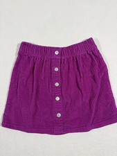 Falls Creek Girls' Fuschia Corduroy Skirt Button Detail Size Medium 7/8 EUC