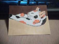 ACEO Original Mixed Media Painting Art Card ATC Cat 71