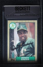 BAS 1987 Topps Dusty Baker #565 Authentic Auto ow6