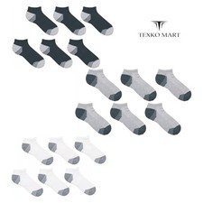 12 Pairs Men's No Show Socks Low Cut Athletic Running Casual Liner Size 10-13