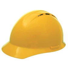 ERB 19252 Americana Vent Cap Style Hard Hat with Slide Lock Yellow Medium