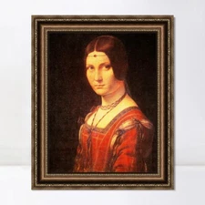 Framed Canvas Art Giclee Print La belle Ferroniere by Leonardo da Vinci Wall Art