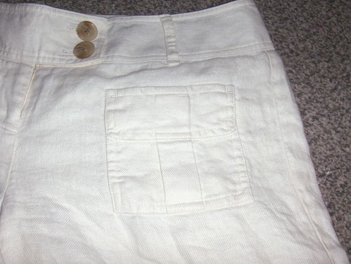Pantaloncini eleganti giallo chiaro 4 The Limited cotone foderato cucito polsini lino - Foto 3 di 4