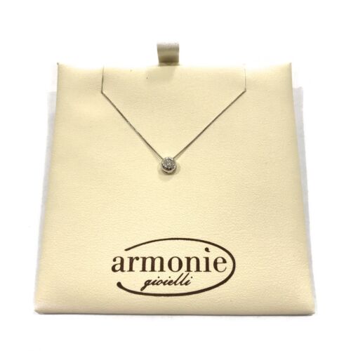Armonie - Collana punto luce oro bianco con diamante 0,10ct. - Foto 1 di 3