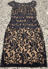 Tadashi Shoji Textured Lace Off The Shoulder Cocktail Dress Gown Sz 12