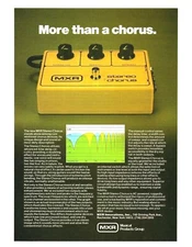 vtg 80s MXR STEREO CHORUS MAGAZINE PAGE Guitar Effect Pedal Pinup Advertisement