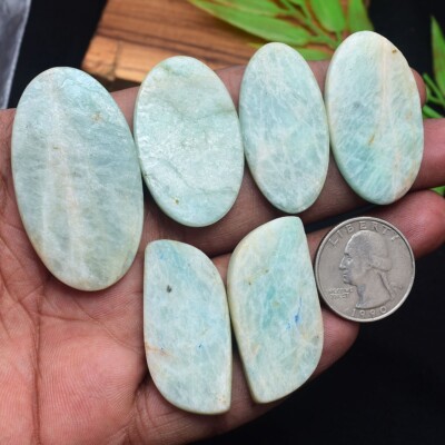6 Pcs Natural Amazonite Druzy 39mm-50mm Huge Size Untreated Loose Gemstones Lot