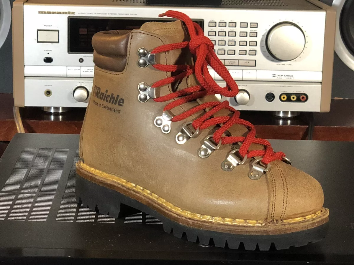 Raichle Vintage Hiking Boots Size 3 N Switzerland Mountaineering Leather